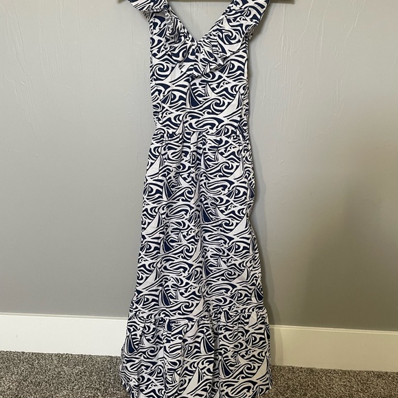 NWT Vineyard Vines Rough Seas Ruffle Dress.  Size Small - Picture 6 of 7